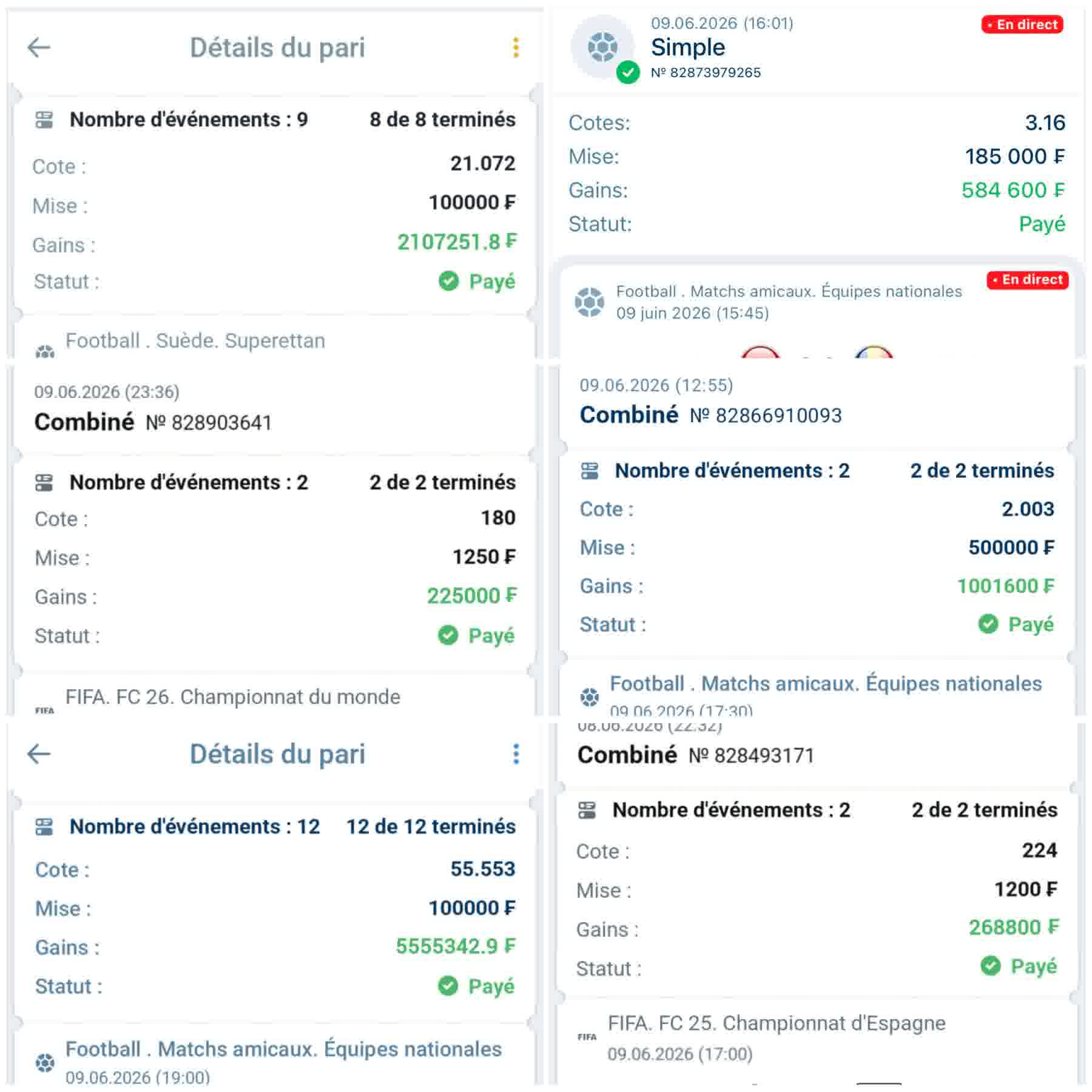 Coupon validé - PZ20 PRONOS OFFICIEL ⚽🥇